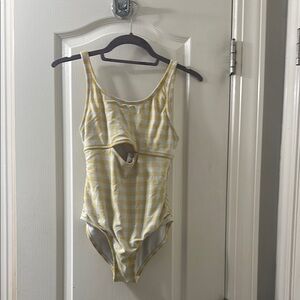 art class Yellow and White Striped Kids One Piece